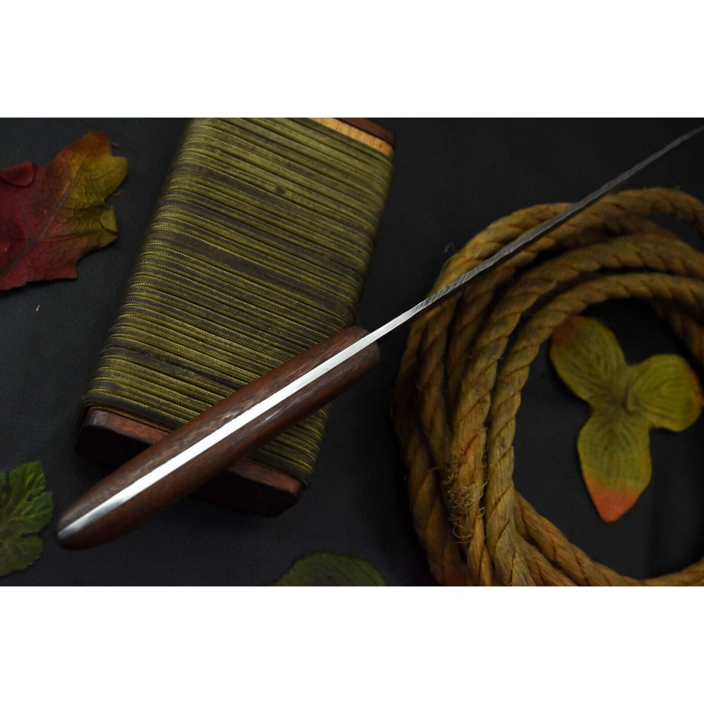 Custom Handmade Damascus Steel Chef Knife With Walnut Handle 3