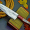 Professional Damascus Steel Fixed Blade Kitchen Knife Walnut Handle 1