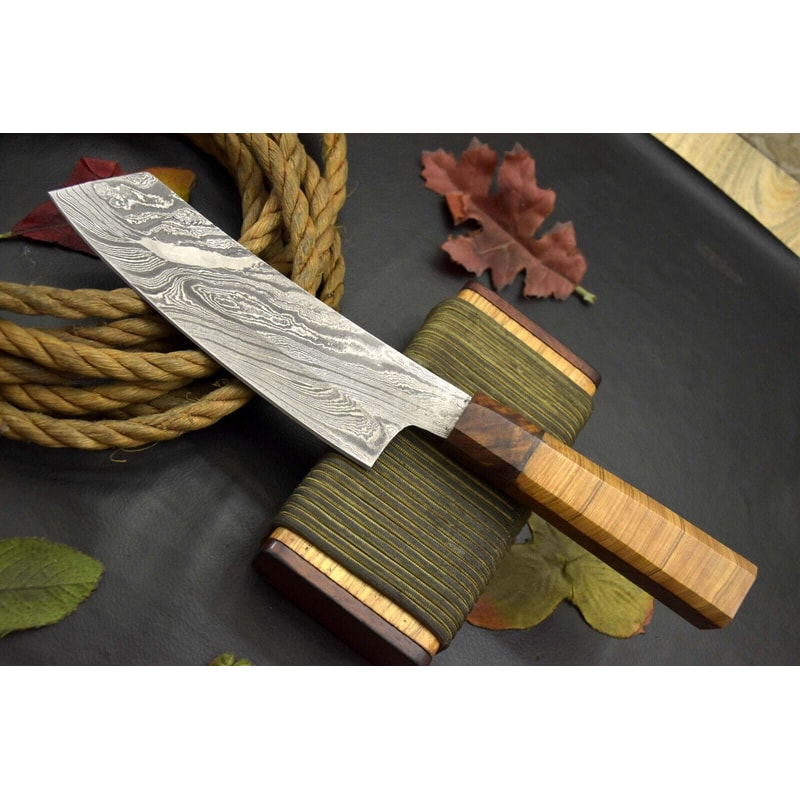 Full Tang Damascus Steel Kitchen Knife Custom Handmade Design 1