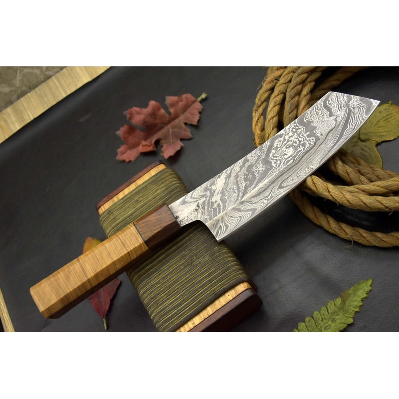 Full Tang Damascus Steel Kitchen Knife Custom Handmade Design 2