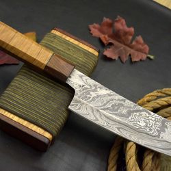 full tang damascus steel kitchen knife – custom handmade design