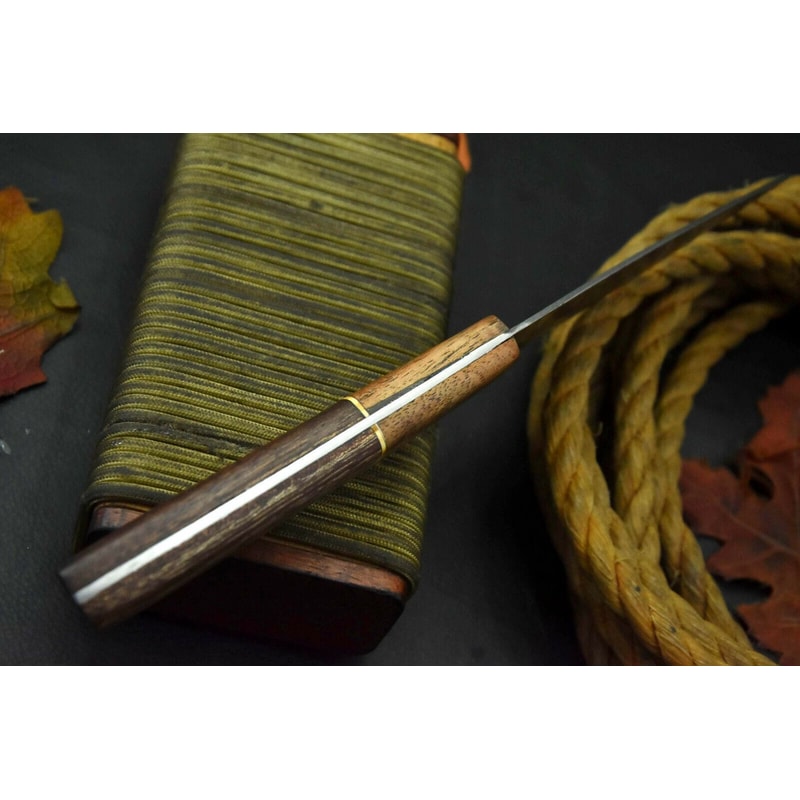 Damascus Steel Chef Knife 8 Inch Elegant Walnut Wood Handle 3