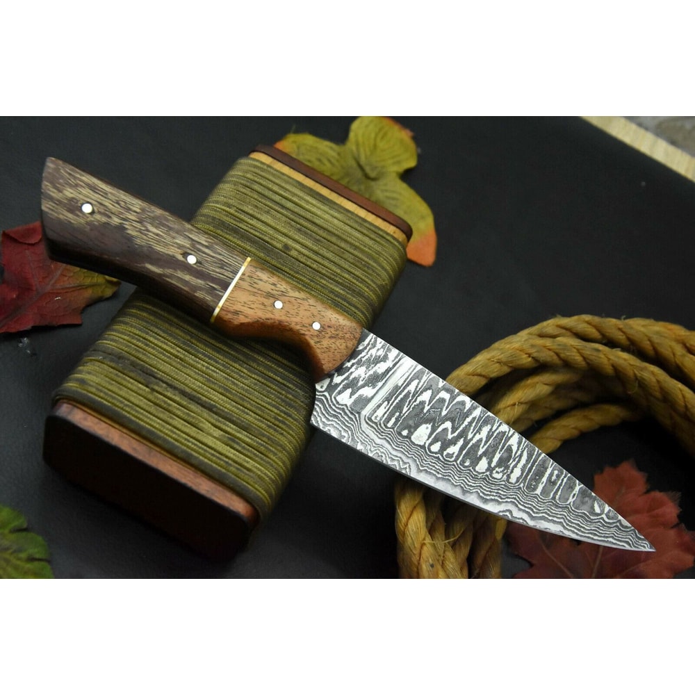Damascus Steel Chef Knife 8 Inch Elegant Walnut Wood Handle 2