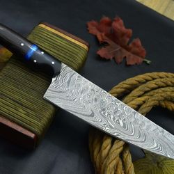 forged damascus steel chef knife – durable walnut handle