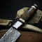 Handmade Damascus Steel Chef Knife With Wood Handle And Leather Sheath 2