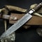 Handmade Damascus Steel Chef Knife With Wood Handle And Leather Sheath 0
