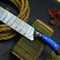 Handmade Damascus Steel Chef Knife With Horn Handle And Leather Sheath 1