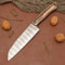 Handmade Damascus Steel Chef Knife 7 Kitchen Knife With Wooden Handle Leather Sheath 1