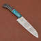 Damascus Steel Chef Knife 7 Kitchen Knife With Wooden Handle Leather Sheath 1