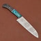 Damascus Steel Chef Knife 7 Kitchen Knife With Wooden Handle Leather Sheath 1