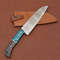 Damascus Steel Chef Knife 7 Kitchen Knife With Wooden Handle Leather Sheath 2