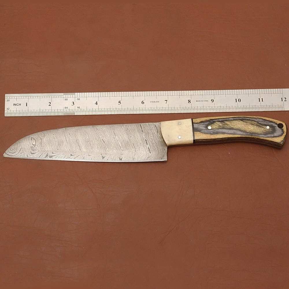 Handmade Damascus Chef Knife 12 Sharp Kitchen Knife With Wooden Grip Sheath 2