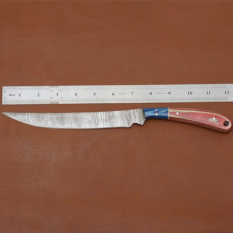 Custom Handmade Damascus Steel Chef Knife Professional Kitchen Outdoor Knife 2