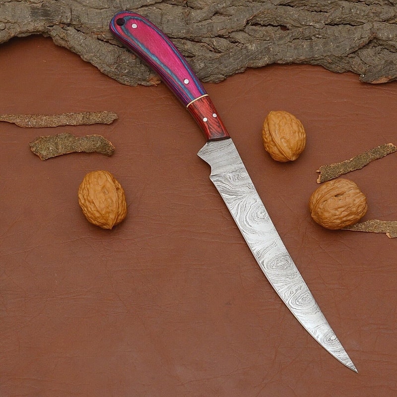 Handmade Damascus Steel Chef Knife Professional Kitchen Outdoor Knife 0