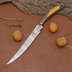 12" handmade damascus steel chef knife – razor sharp kitchen knife with leather sheath