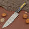 HandForged Damascus Chef Knife  7 Blade Kitchen Knife With Leather Cover 2