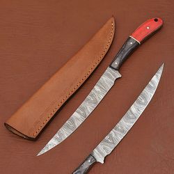 unique custom damascus steel chef knife – handcrafted kitchen knife gift idea