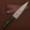 Custom Handmade Damascus Steel Chef Knife 7 Kitchen Knife With Wooden Handle Leather Sheath 1