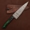Custom Handmade Damascus Steel Chef Knife 7 Kitchen Knife With Wooden Handle Leather Sheath 1