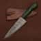 Custom Handmade Damascus Steel Chef Knife 7 Kitchen Knife With Wooden Handle Leather Sheath 2