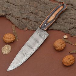 razor sharp handmade damascus chef knife – kitchen & outdoor use knife