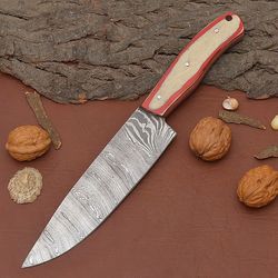 professional damascus steel chef knife – handmade kitchen knife gift for him