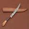 12 Handmade Damascus Steel Chef Knife Wood Handle Leather Sheath Included 3