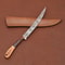 12 Handmade Damascus Steel Chef Knife Wood Handle Leather Sheath Included 3