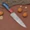 Custom Crafted Damascus Steel Kitchen Knife Sharp Blade With Wooden Handle 1