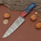Custom Crafted Damascus Steel Kitchen Knife Sharp Blade With Wooden Handle 0