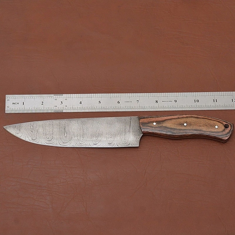 Master Chef Damascus Steel Knife Handmade 7 Inch Kitchen Blade With Sheath 2