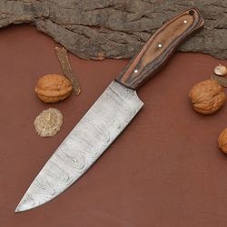 master chef damascus steel knife – handmade 7 inch kitchen blade with sheath