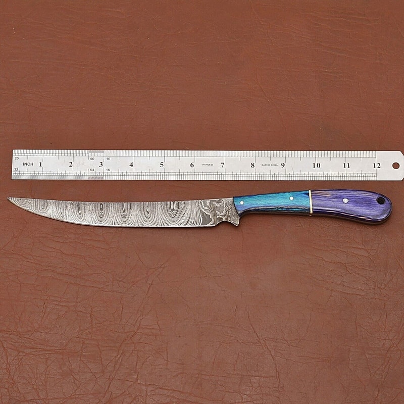 Luxury Handmade Damascus Steel Chef Knife Wooden Handle Cooking Knife 2