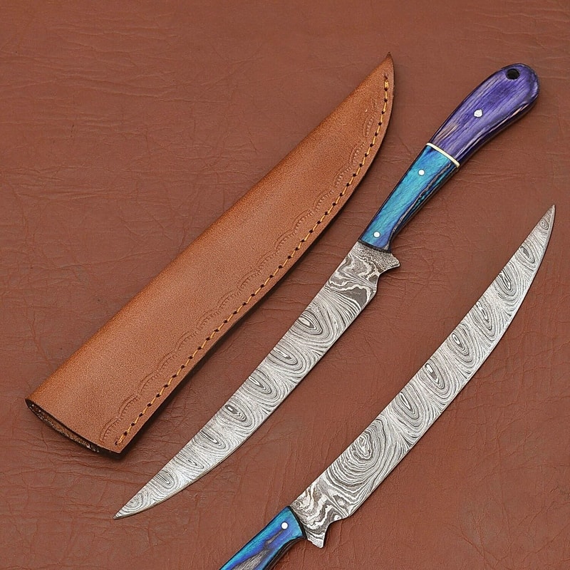 Luxury Handmade Damascus Steel Chef Knife Wooden Handle Cooking Knife 0