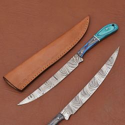 handcrafted damascus steel chef knife – razor sharp kitchen & survival knife
