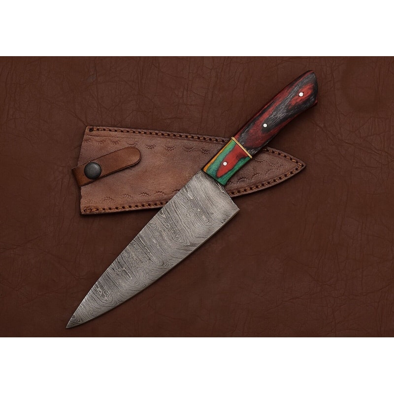 Razor Sharp Handmade Damascus Steel Fillet Knife Wooden Handle Chef Knife For Cooking Hunting 0