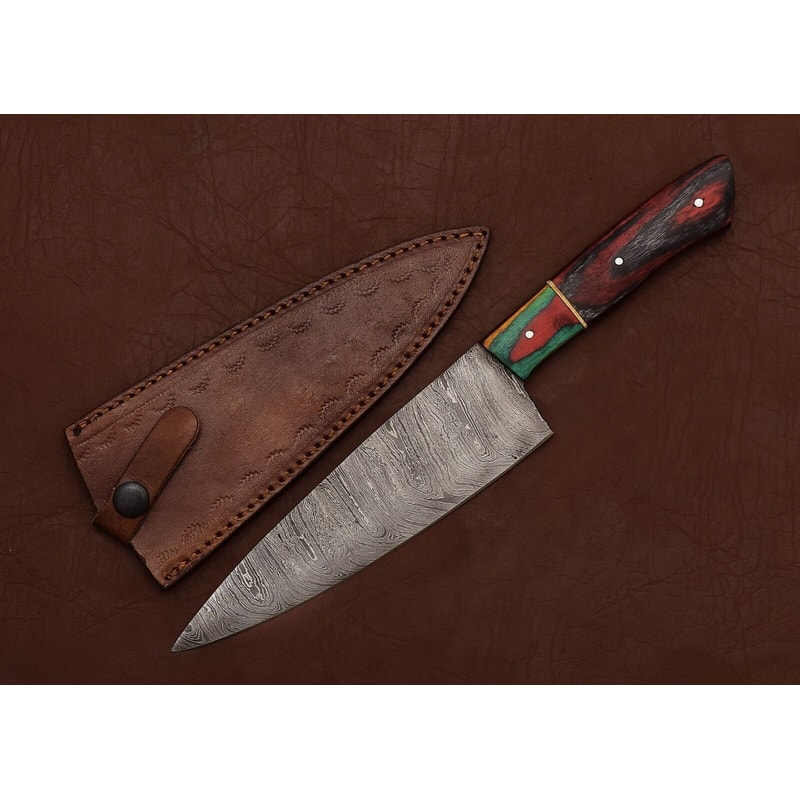 Razor Sharp Handmade Damascus Steel Fillet Knife Wooden Handle Chef Knife For Cooking Hunting 3