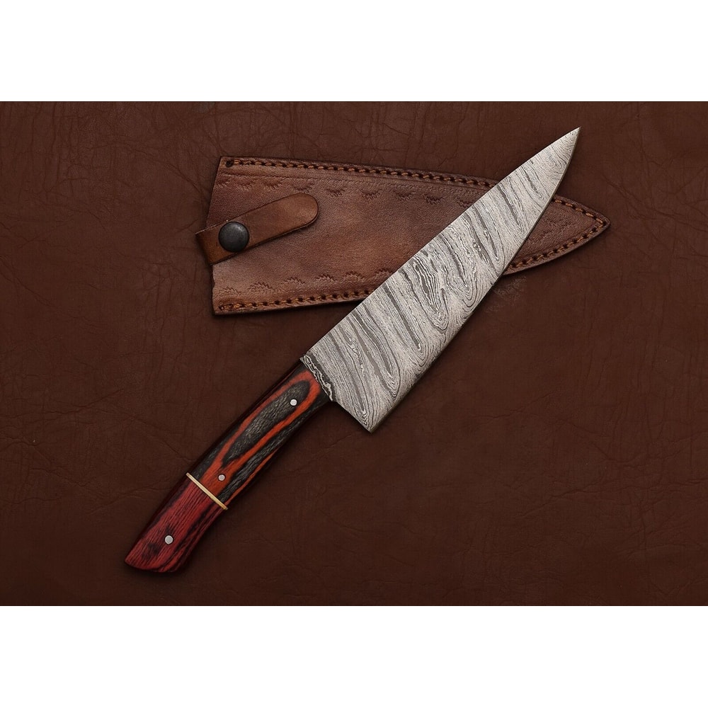 Handmade Damascus Steel Fillet Knife Wooden Handle Chef Knife For Cooking Hunting 1