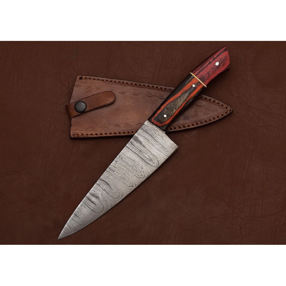 Handmade Damascus Steel Fillet Knife Wooden Handle Chef Knife For Cooking Hunting 2