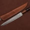 Custom Handmade Damascus Kitchen Knife 7 Inch Fillet Blade With Leather Sheath 0