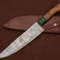 Handmade Damascus Kitchen Knife  7 Inch Fillet Blade With Leather Sheath 0
