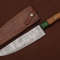 Handmade Damascus Kitchen Knife  7 Inch Fillet Blade With Leather Sheath 2