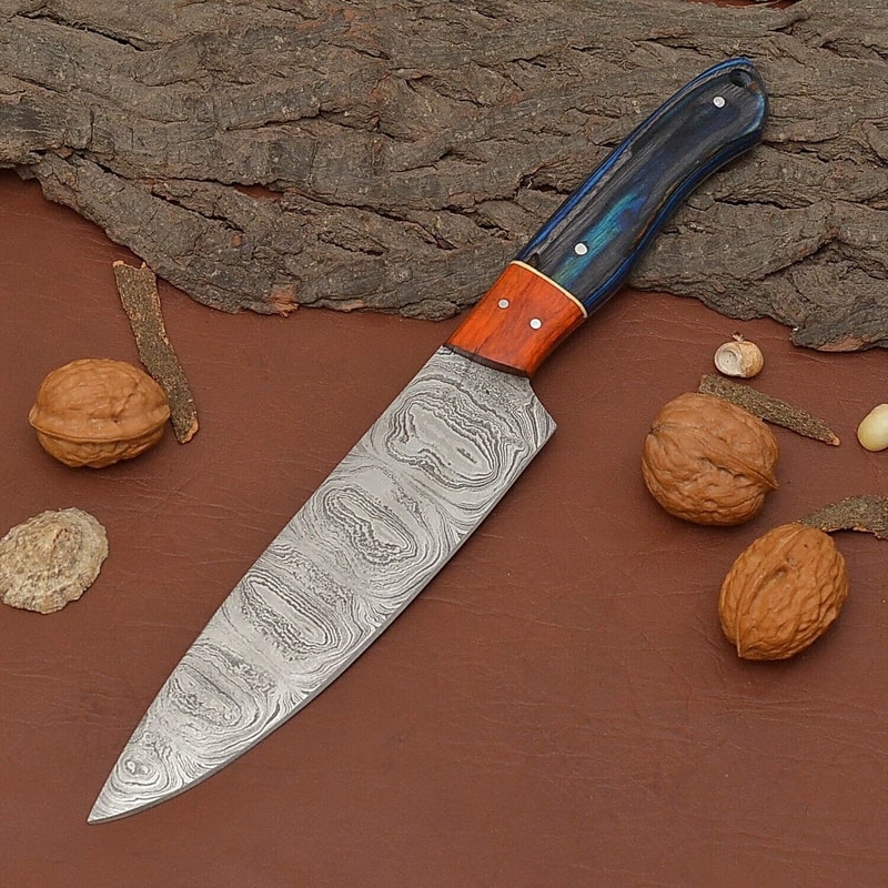 Luxury Handmade Damascus Fillet Knife 7 Blade With Pakka Wood Handle 0