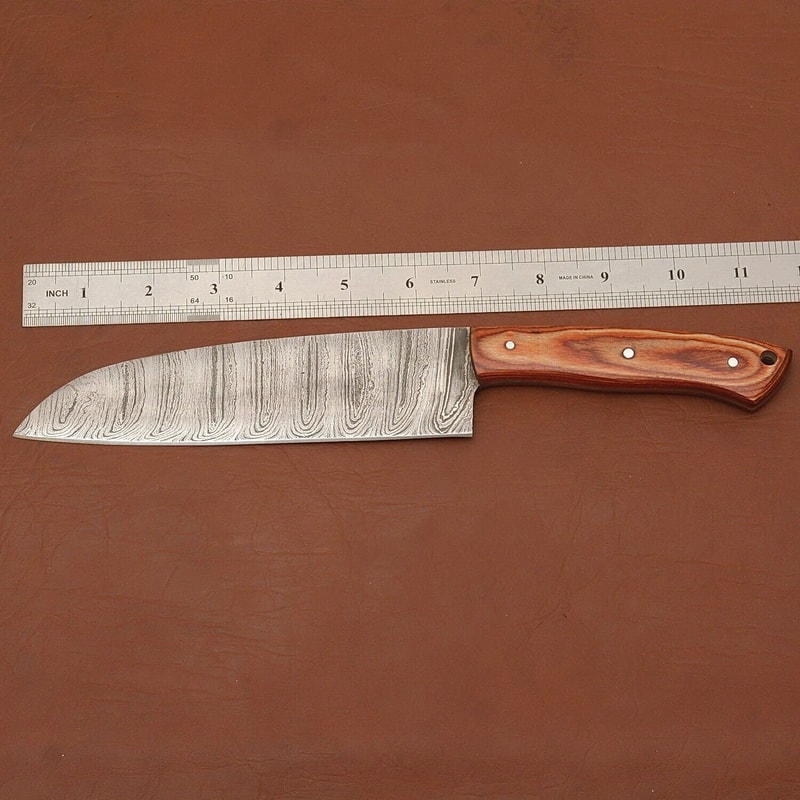 Custom Forged Damascus Steel Fillet Knife Professional Chef Knife With Leather Sheath 2