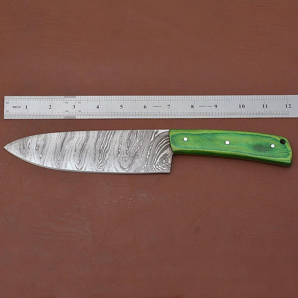 Razor Sharp Handmade Damascus Chef Fillet Knife Wood Handle Knife With Sheath 2