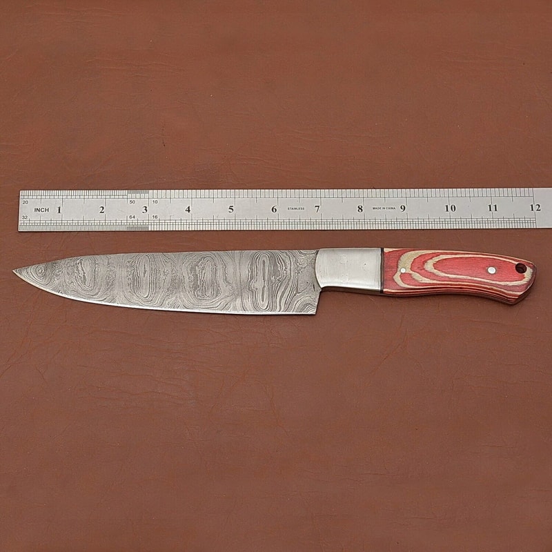 Luxury Handmade Damascus Steel Chef Fillet Knife Wood Handle Sheath Included 1