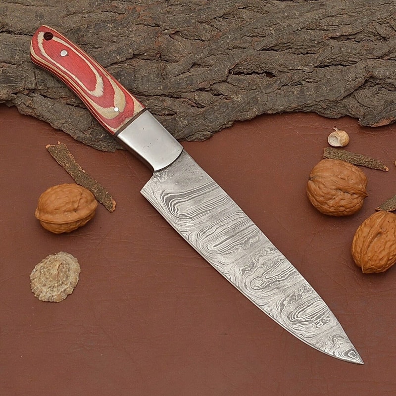 Luxury Handmade Damascus Steel Chef Fillet Knife Wood Handle Sheath Included 2