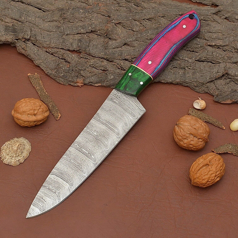 Handcrafted Damascus Steel Chef Knife  7 Inch Fillet Knife For Kitchen  Outdoor Tasks 2