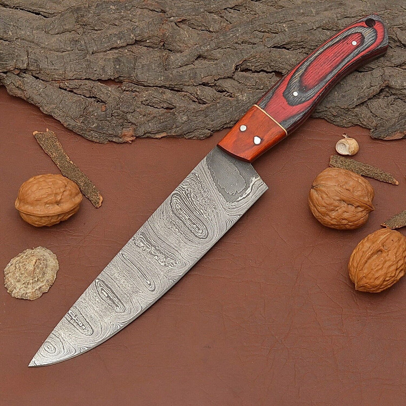 Damascus Steel Chef Knife  7 Inch Fillet Knife For Kitchen  Outdoor Tasks 0