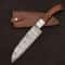 Handcrafted Damascus Steel Chef Knife 7 Inch Fillet Blade With Leather Sheath 2